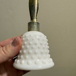 White Hobnail Glass Bell Ornament - Brand Unspecified